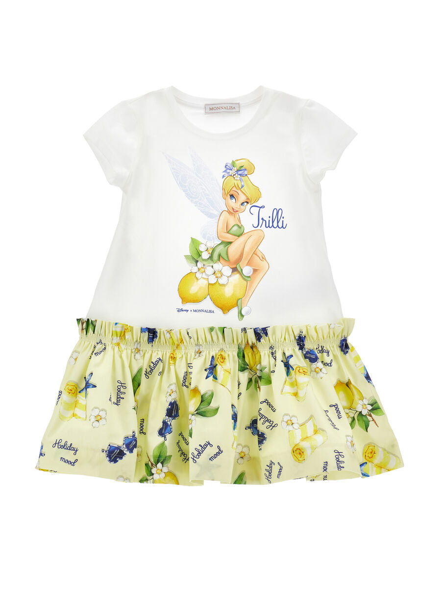 Vestito disney free time jersey trilly bianco-giallo MONNALISA - 11G916