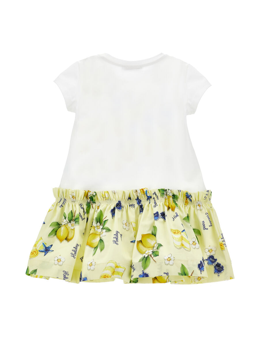 Vestito disney free time jersey trilly bianco-giallo MONNALISA - 11G916