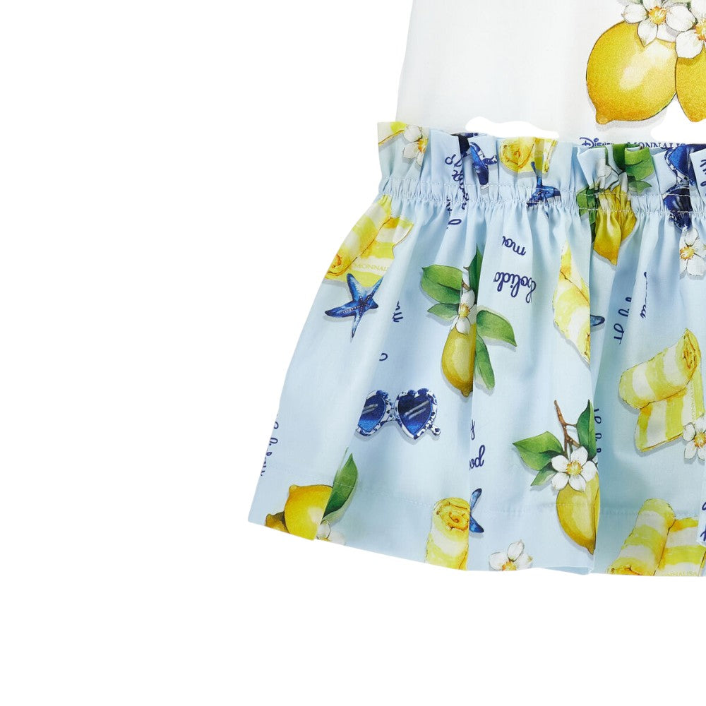 Vestito Monnalisa free time jersey trilly bianco-giallo 11G916