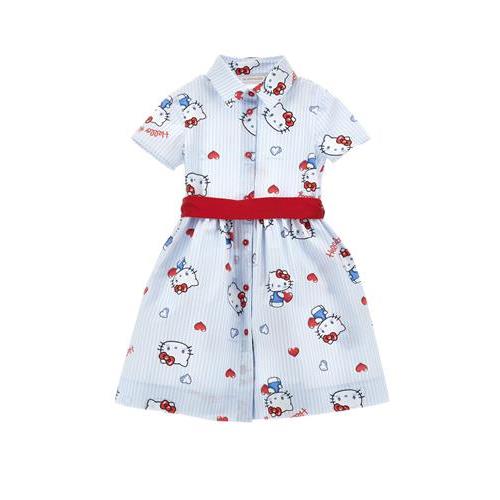 Abito Monnalisa con Fiocco Rosso e Stampa Decorata 11G9181