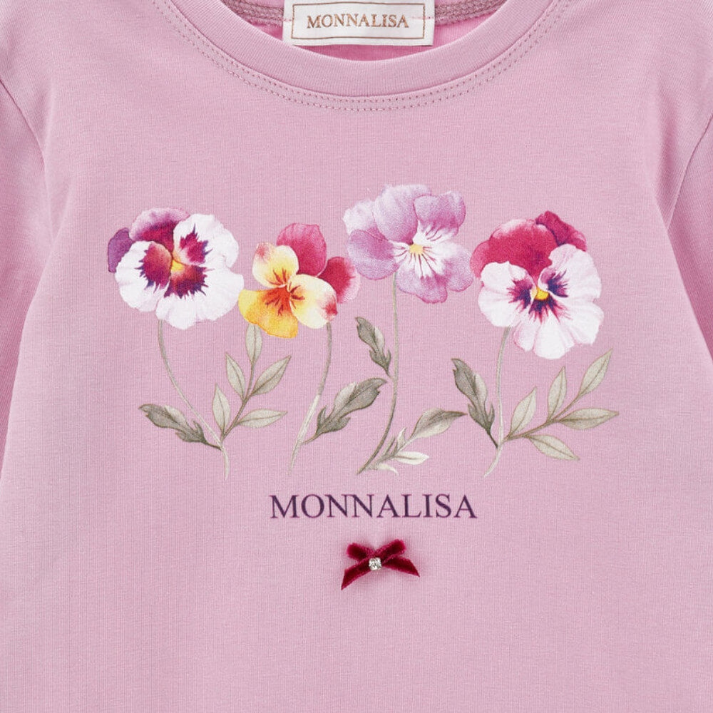 Monnalisa – Maglietta bambina glicine con primule 11H6150063