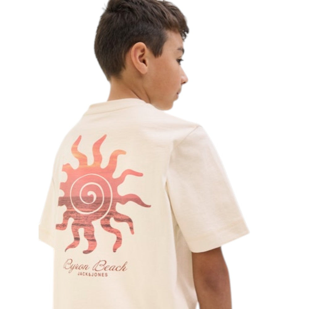 T-Shirt JACK&JONES Ragazzo Ivory con stampa posteriore - 12278649