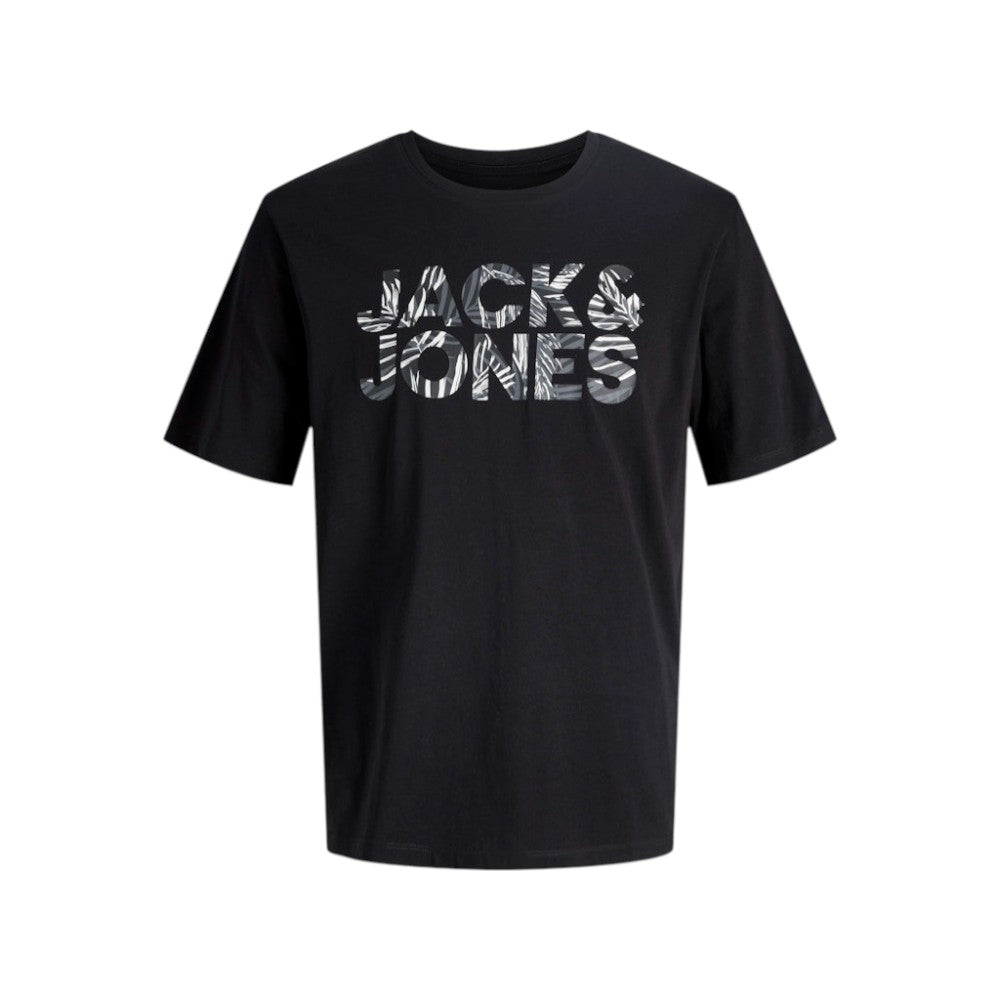 T-Shirt JACK&JONES Ragazzo Black logo camouflage - 12289257