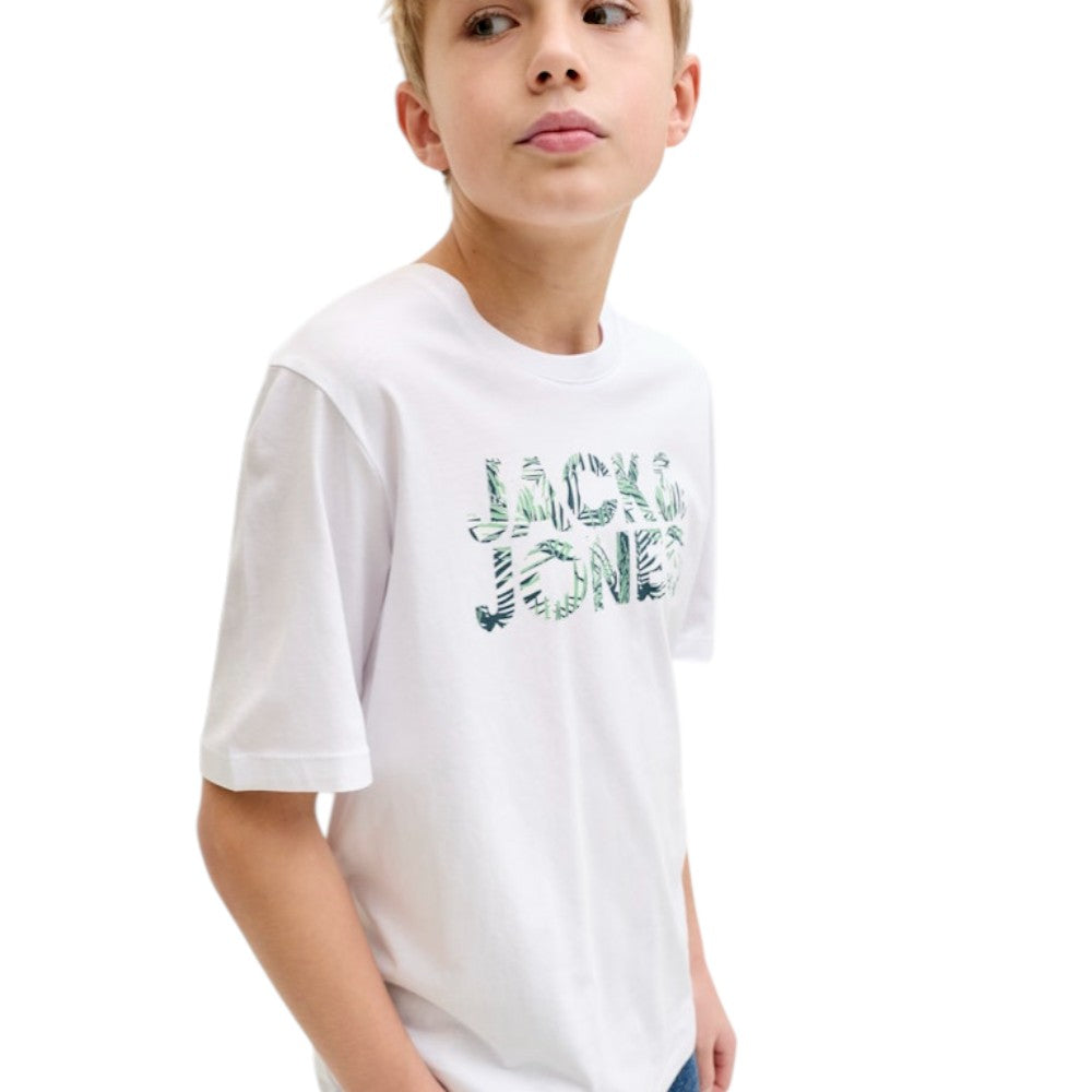 T-Shirt JACK&JONES Ragazzo Black logo camouflage - 12289257