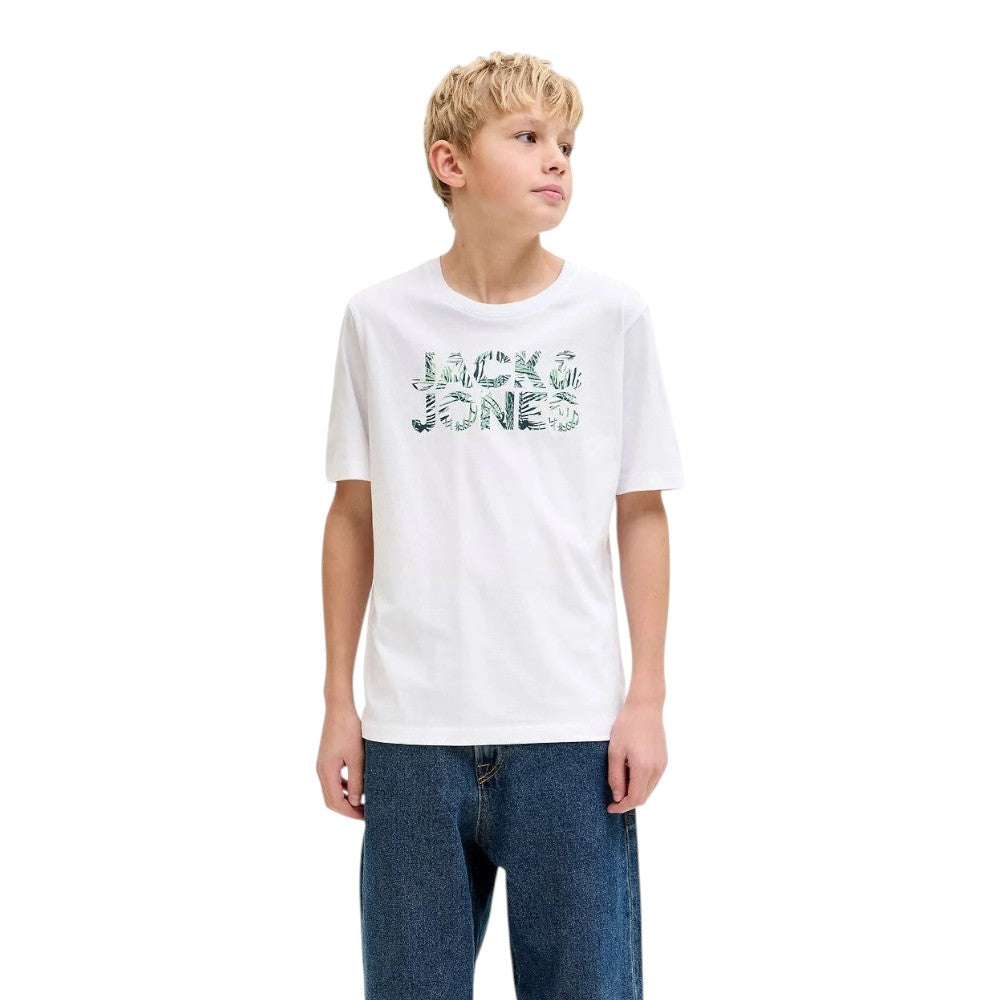 T-Shirt JACK&JONES Ragazzo Black logo camouflage - 12289257