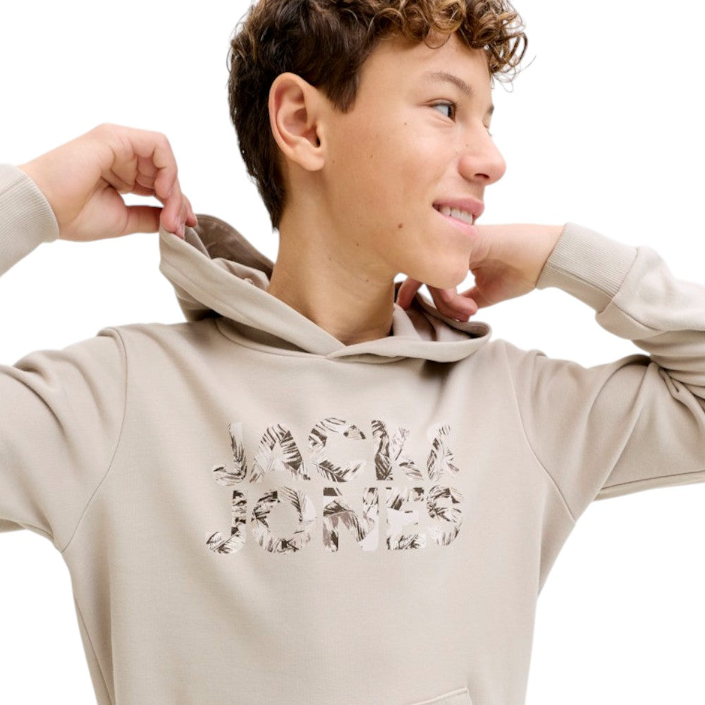 Felpa JACK&JONES Ragazzo Beige con cappuccio e logo - 12289270