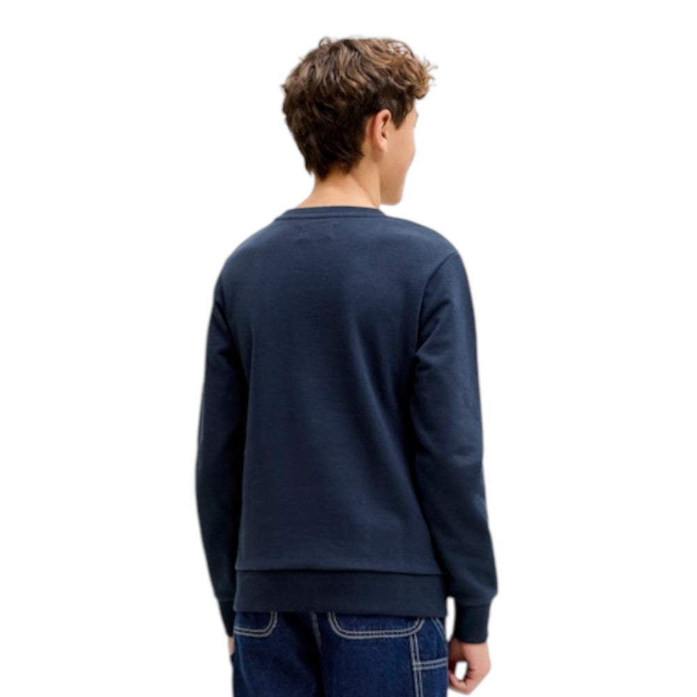 Felpa JACK&JONES Ragazzo Blu paricollo con logo - 12289272