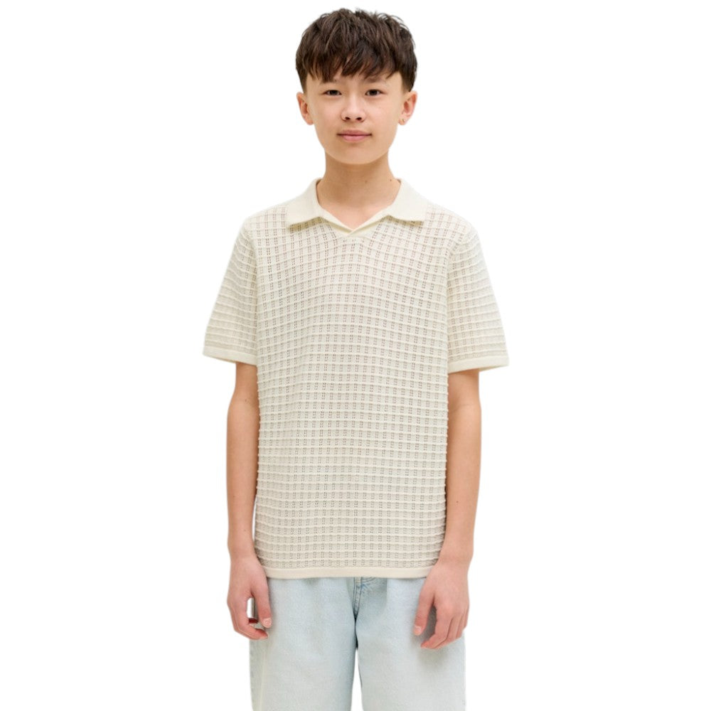 POLO in filo JACK&JONES Ragazzo Sabbia quadrettata - 12293059