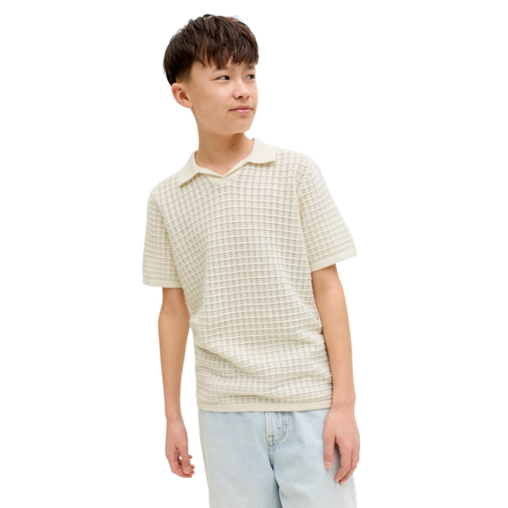 POLO in filo JACK&JONES Ragazzo Sabbia quadrettata - 12293059