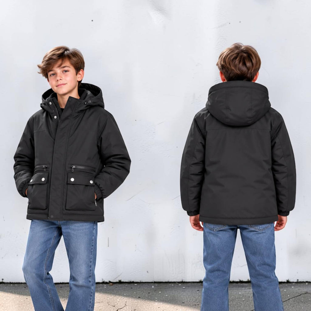 Giubbino Jack & Jones Junior Belfast nero con Cappuccio 12301405