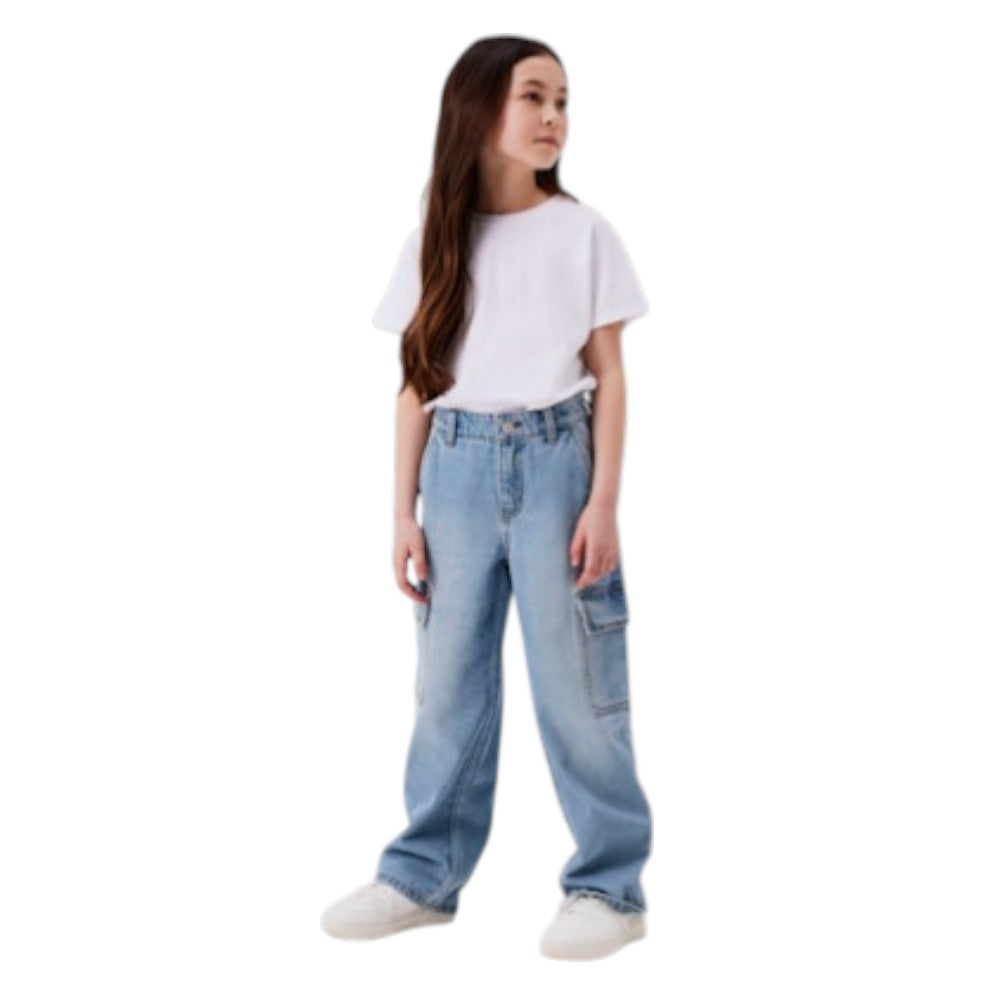 Jeans Name It ragazza tasconato palazzo denim chiaro - 13220709