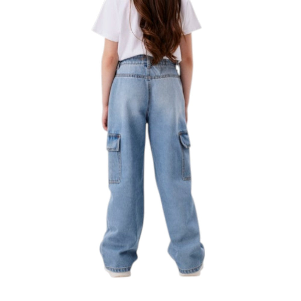 Jeans Name It ragazza tasconato palazzo denim chiaro - 13220709