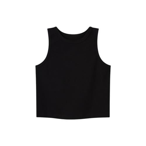 Top Name It Ragazza Black cropped a costina – 13235672