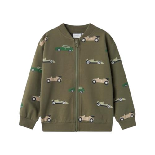 Felpa Zip Bambino Azzurra con Stampa Auto | Name It Cardigan Casual
