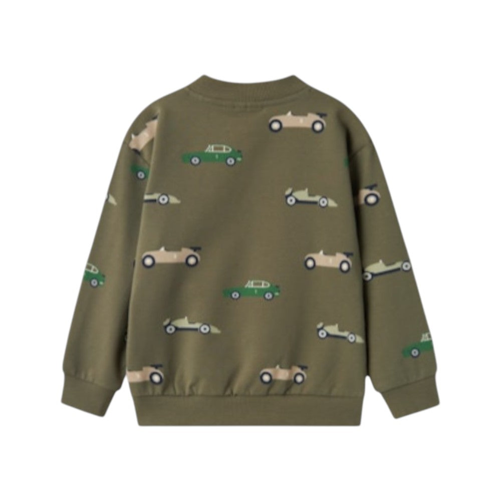 Felpa Zip Bambino Azzurra con Stampa Auto | Name It Cardigan Casual