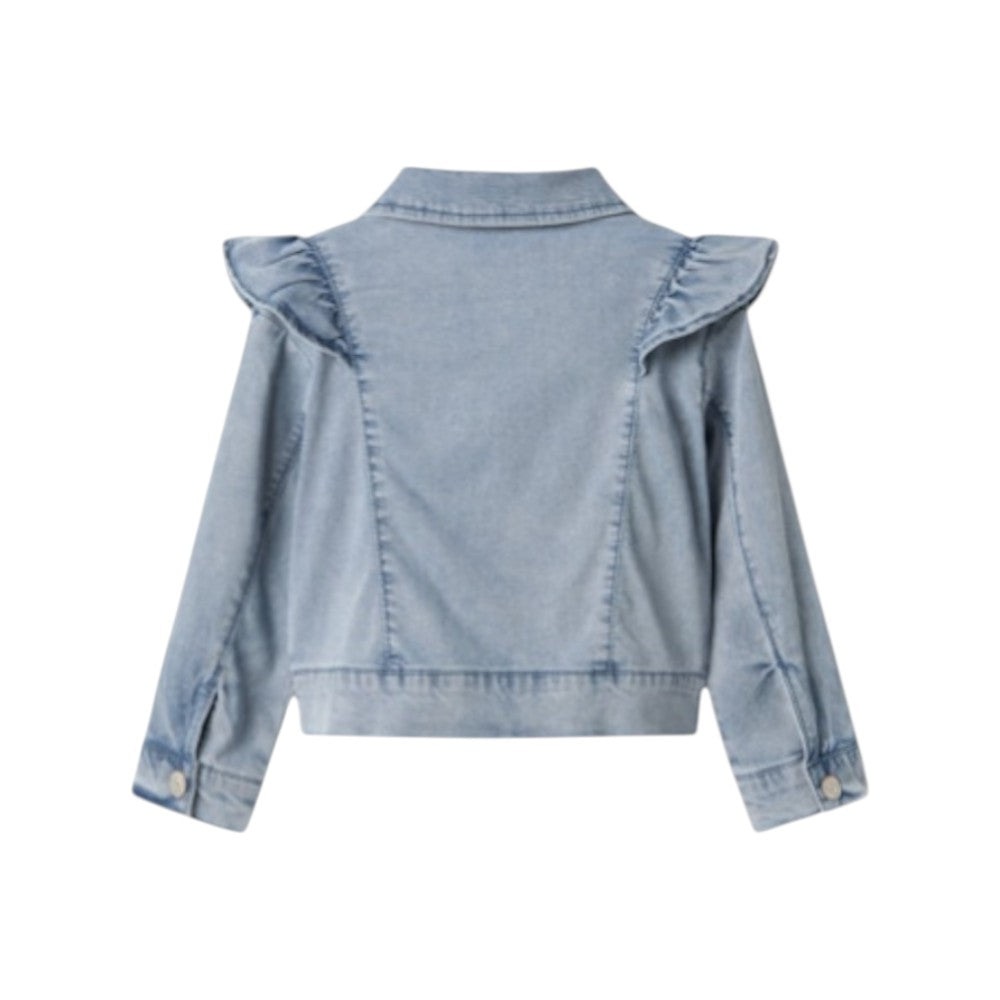 Giubbino Bambina Denim con Rouches | Name It Giacca Jeans Elegante