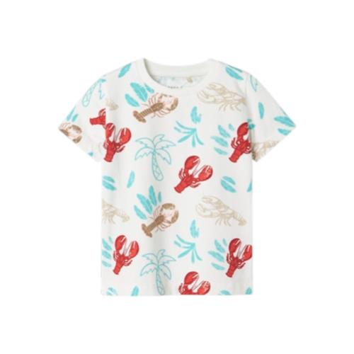 T-shirt Bambino Bianca Fantasia | Name It 13241293 con Stampa Colorata