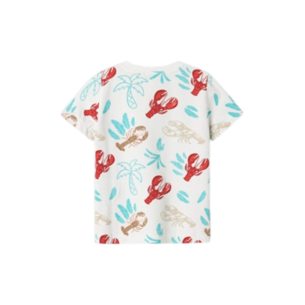 T-shirt Bambino Bianca Fantasia | Name It 13241293 con Stampa Colorata