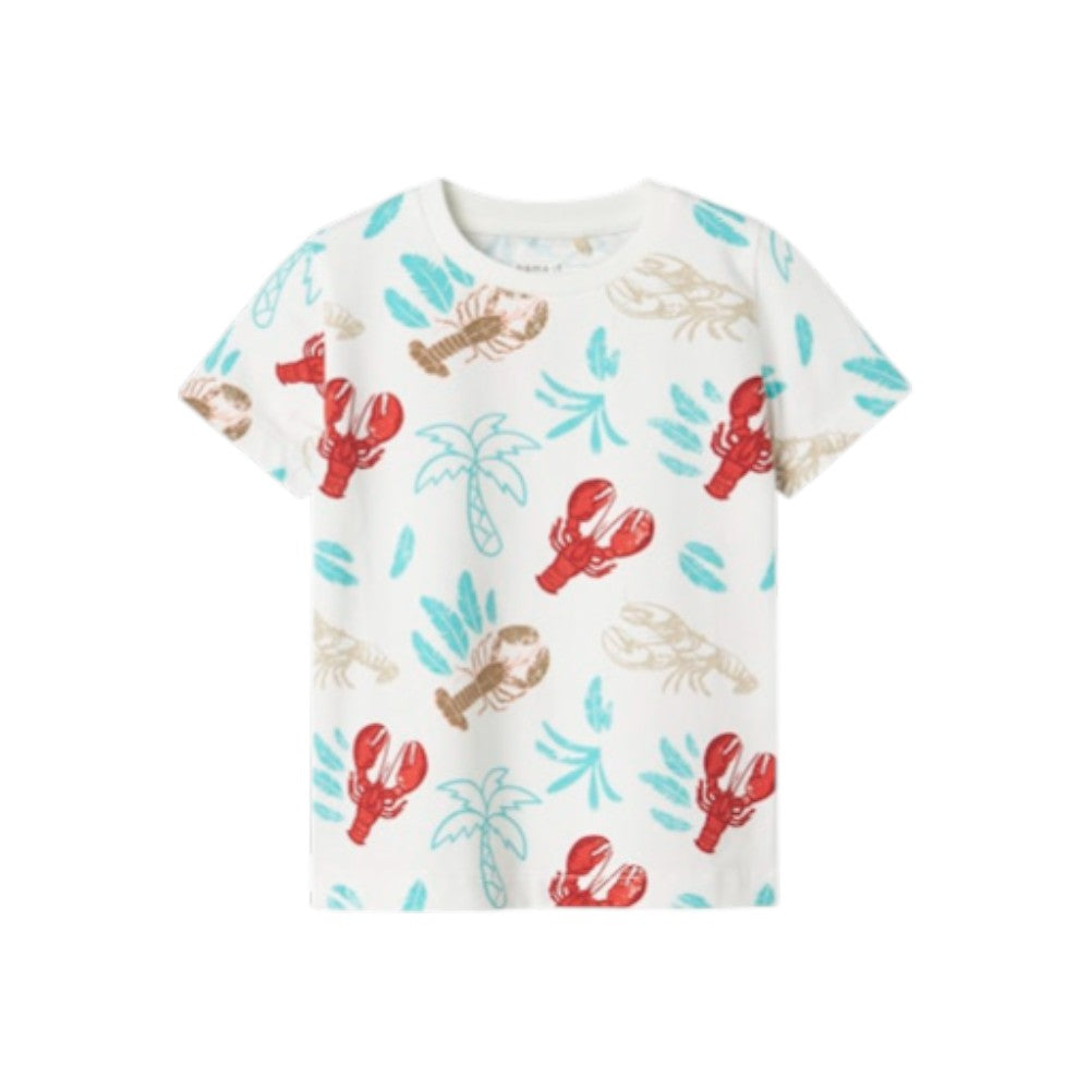 T-shirt Bambino Bianca Fantasia | Name It 13241293 con Stampa Colorata
