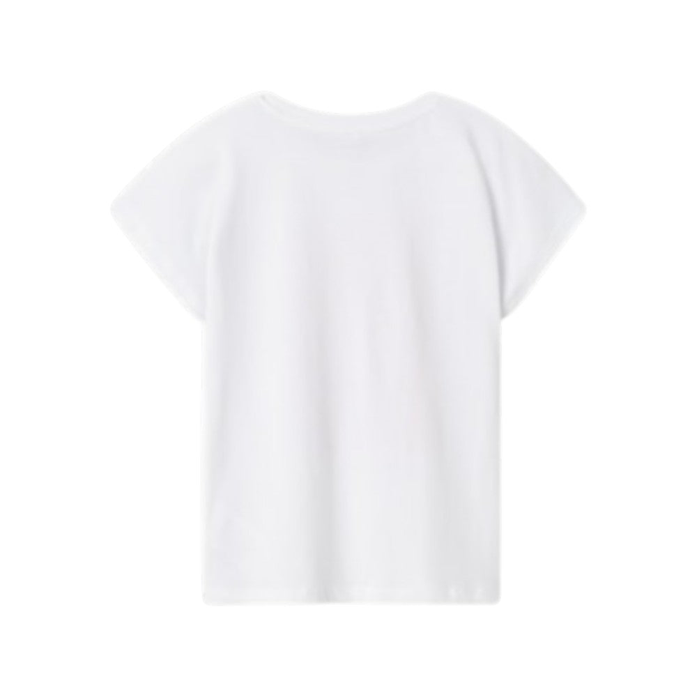 T-shirt Bambina Bianca con Stampa Termica Tulipani Name It - 13244201