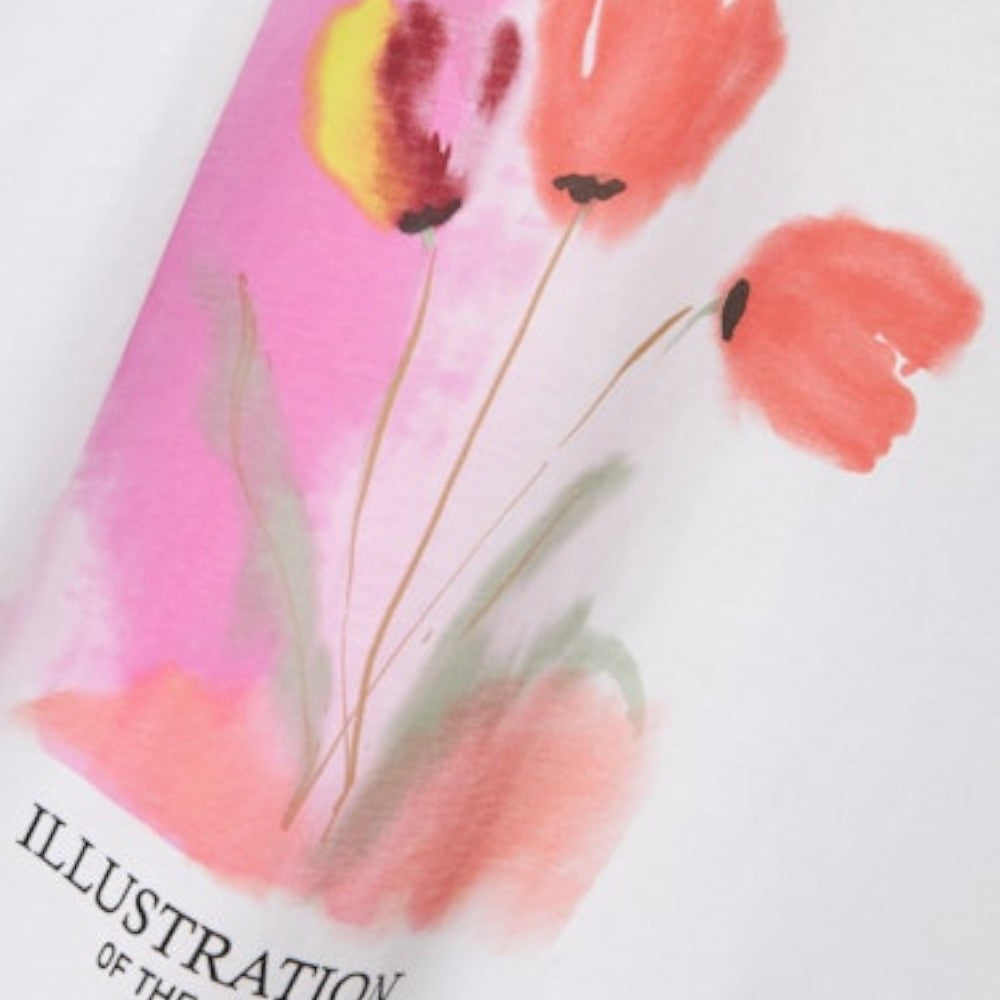 T-shirt Bambina Bianca con Stampa Termica Tulipani Name It - 13244201