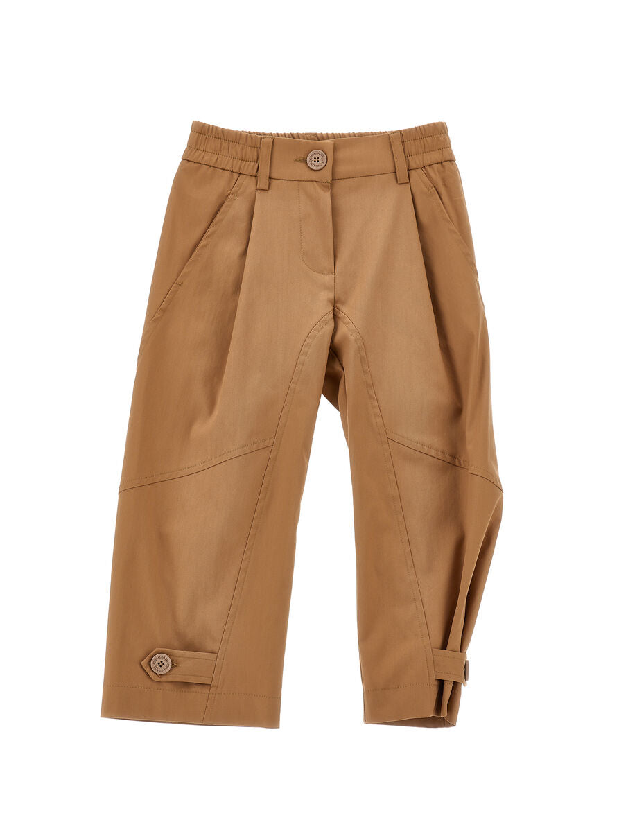 Pantalone Monnalisa tabacco modello carrot 17G4020