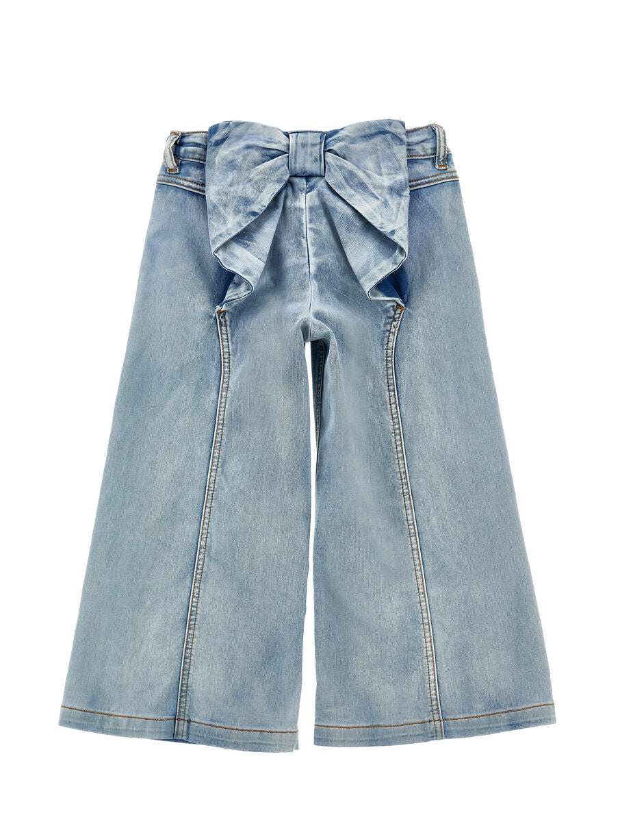 Jeans palazzo con fiocco grande posteriore MONNALISA - 17G404
