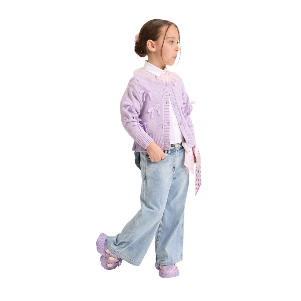 Jeans palazzo con fiocco grande posteriore MONNALISA - 17G404