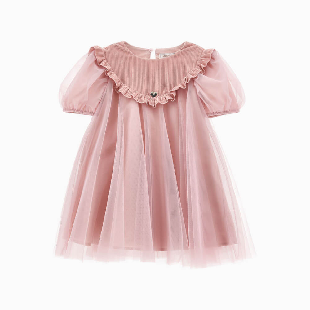 Monnalisa Abito bambina rosa in tulle con volant – 17H9010063
