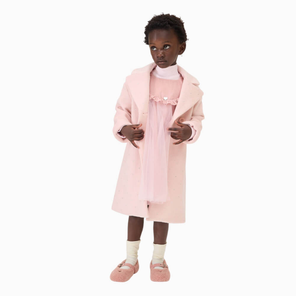Monnalisa Abito bambina rosa in tulle con volant – 17H9010063
