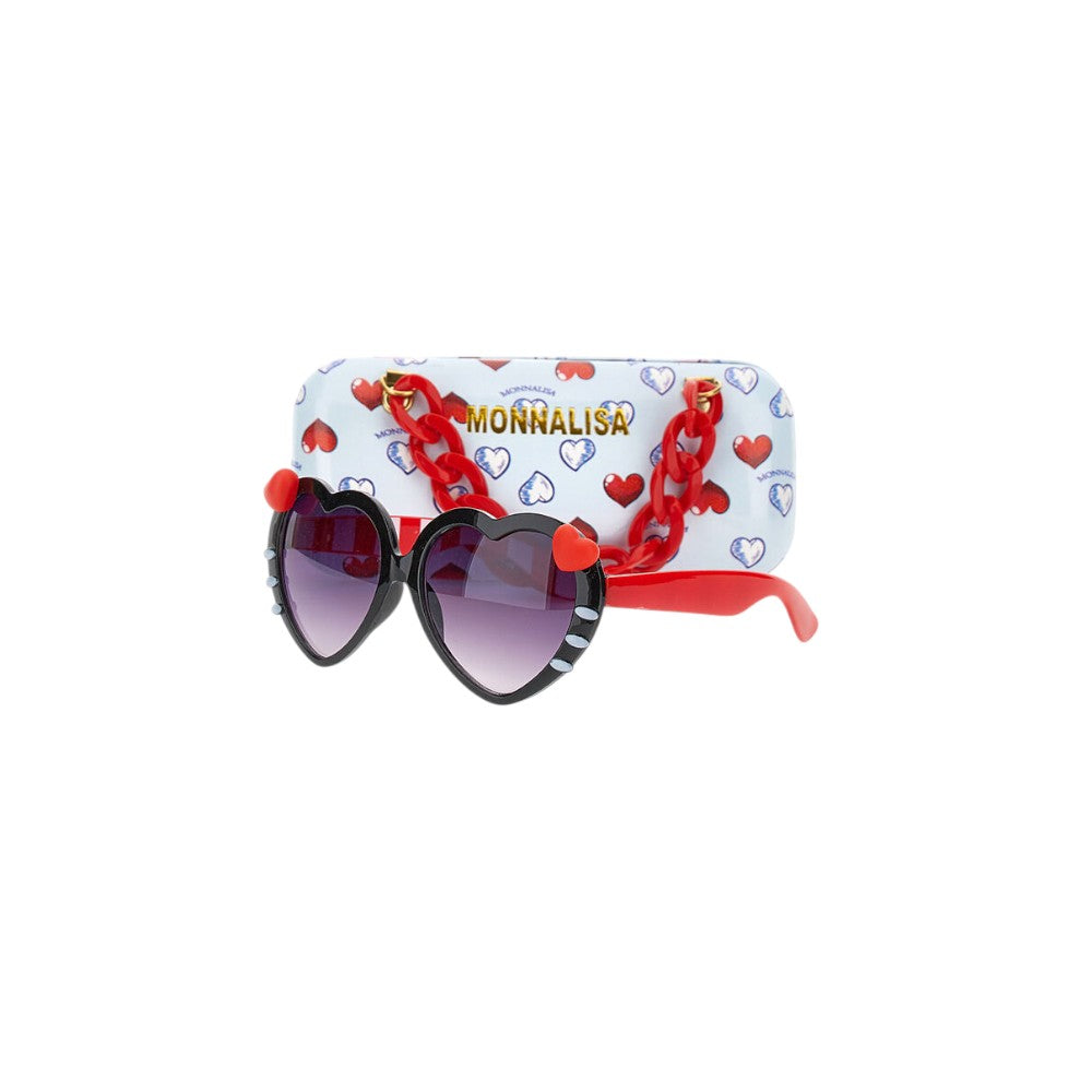 Occhiali da Sole Monnalisa a Cuore con Catenella Rossa 19G0211
