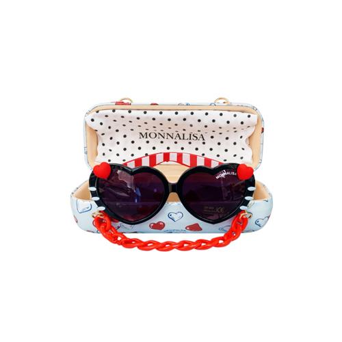 Monnalisa Heart Sunglasses with Red Chain 19G0211