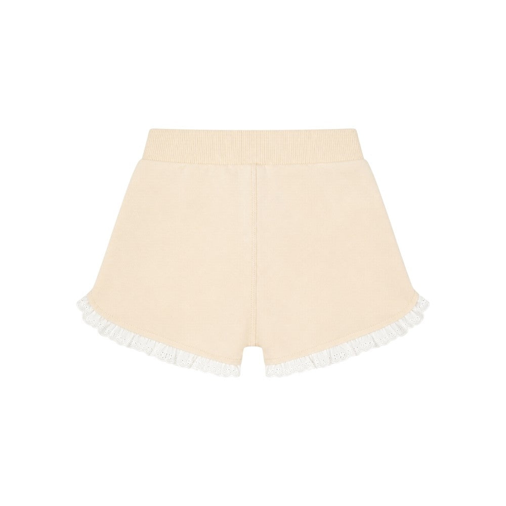 Short bambina Beige con Fiocco Blu in cotone MONNALISA - 19G4100002