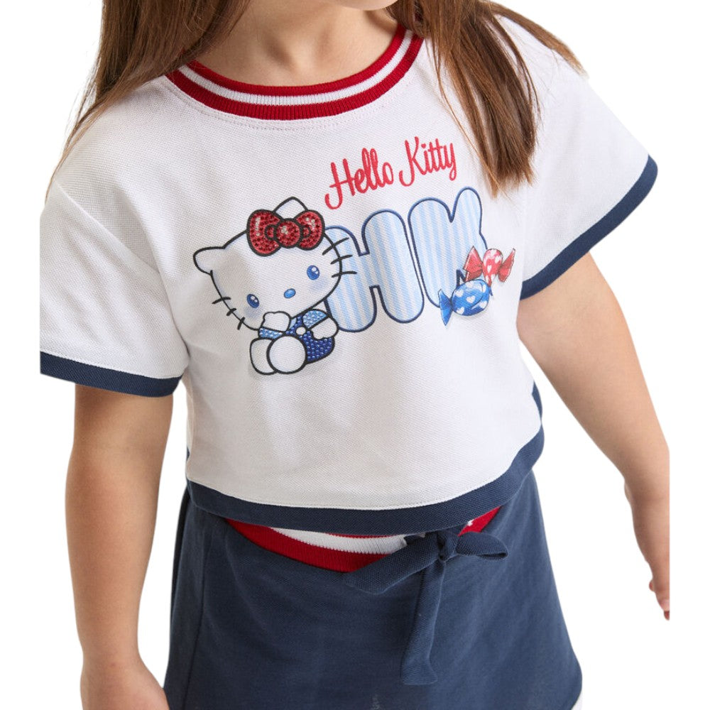 Completo Monnalisa Top con Gonna Denim Bambina 19G5021