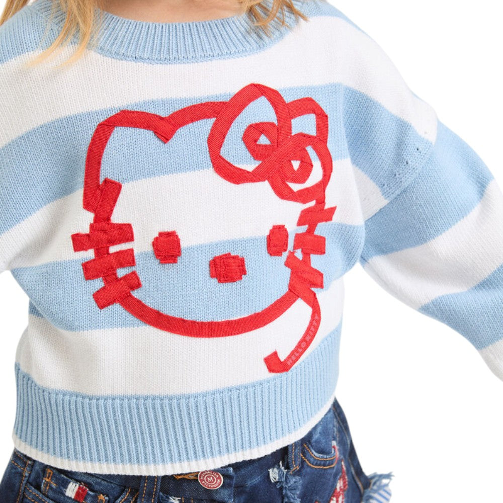Maglioncino Monnalisa Rigato Hello Kitty Bambina 19G6061