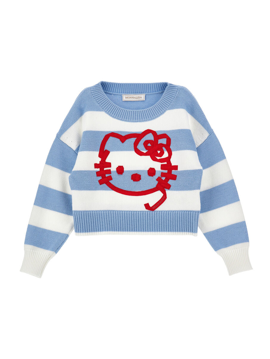 Maglioncino Monnalisa Rigato Hello Kitty Bambina 19G6061