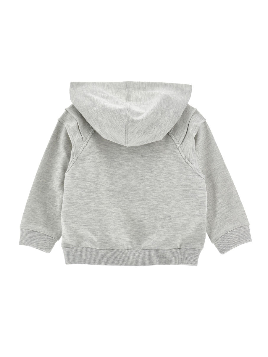 Felpa bambina melange con cappuccio e stampa Cagnolino MONNALISA –19G6120032