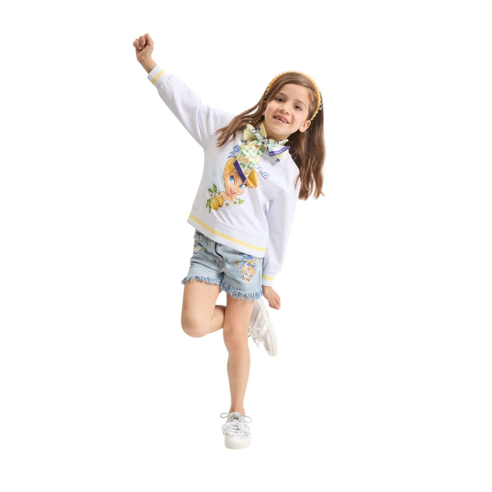 Felpa Monnalisa Stampa Frontale Bambina 19G6190099