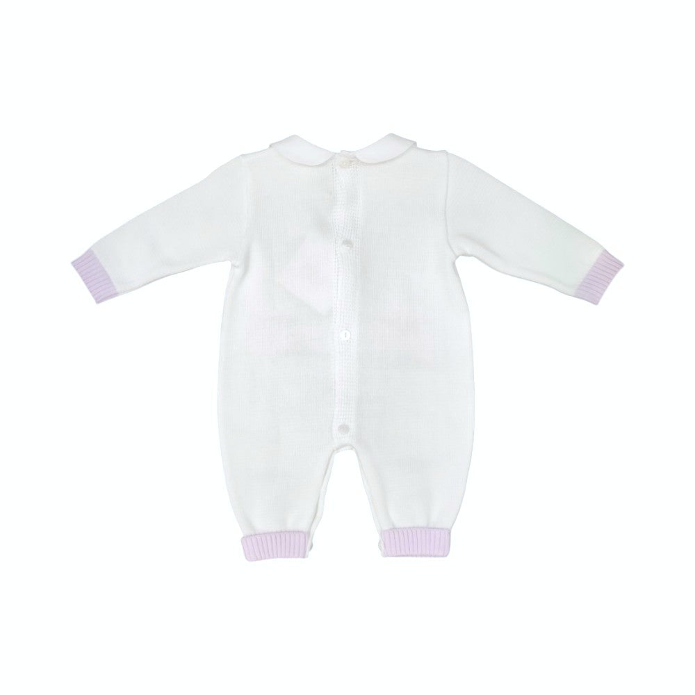 Tutina Neonata in Filo di Cotone con Ricamo Elegante | I Delfi