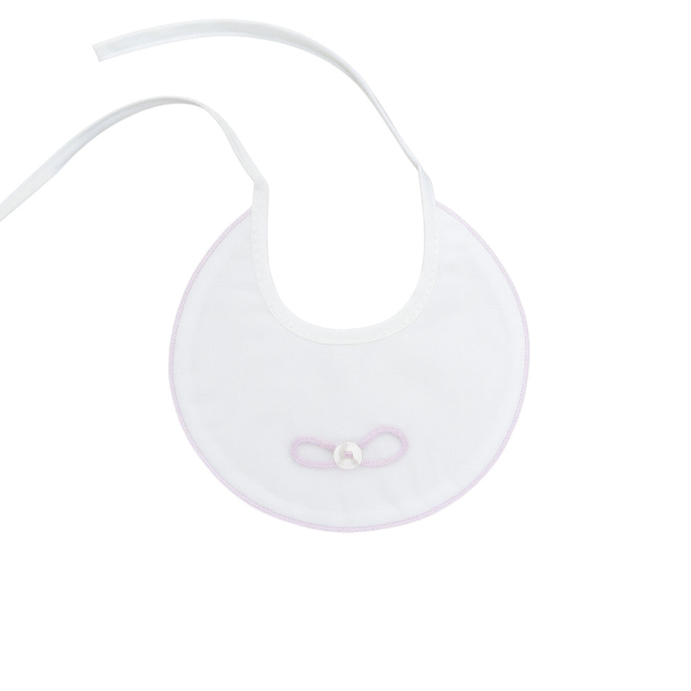 Bavetta Neonata Elegante in Filo di Cotone Bianco con Ricamo | I Delfi