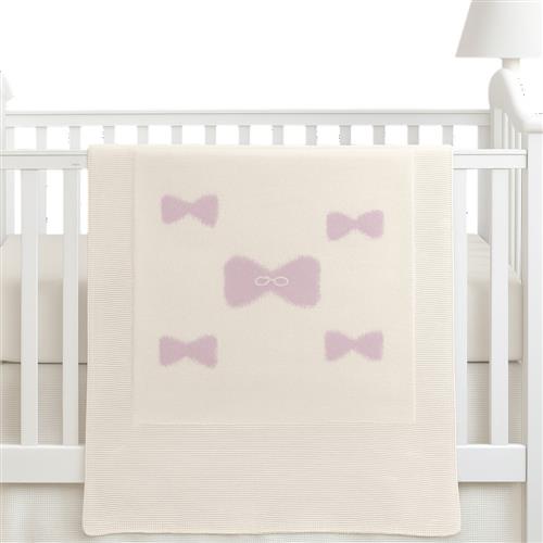 Copertina Neonata Elegante con Fiocchi in Filo di Cotone per Culla/Lettino | I Delfi