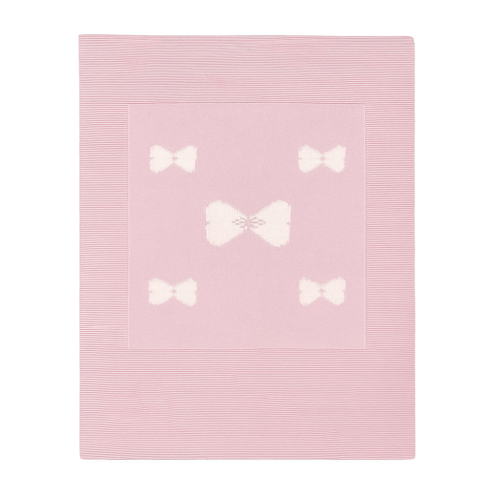 Copertina Neonata Elegante con Fiocchi in Filo di Cotone per Culla/Lettino | I Delfi