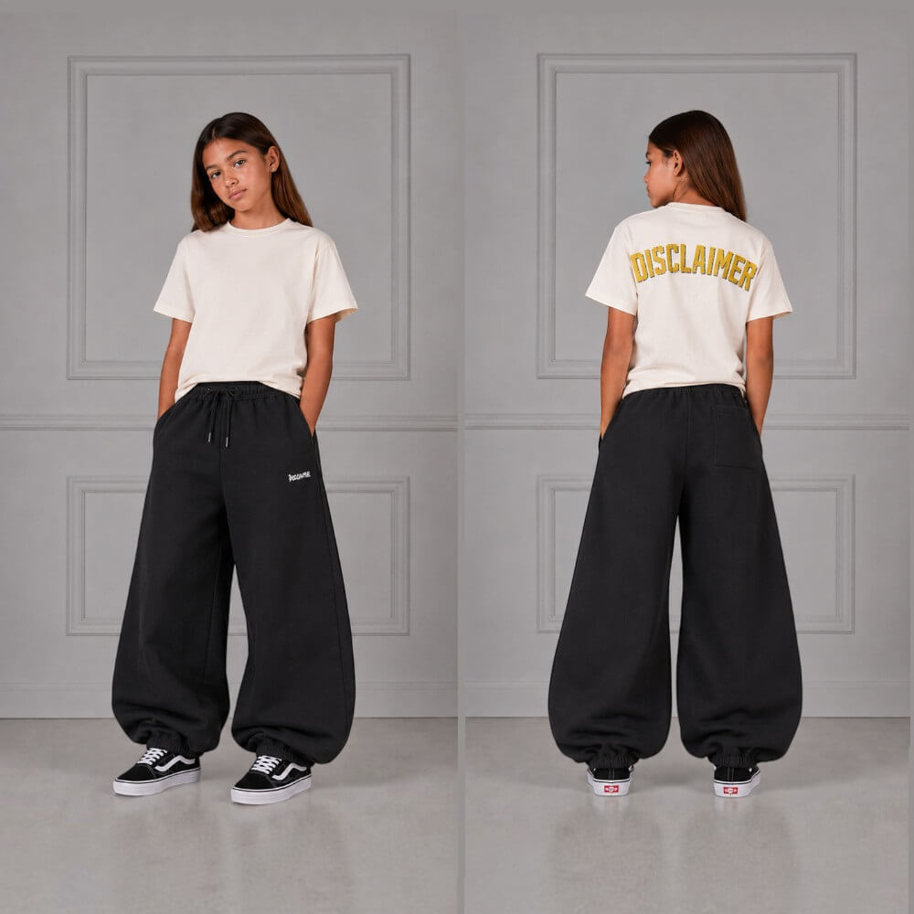 T-shirt Disclaimer Unisax Panna con Maxi Logo Giallo posteriore 26IDK59102