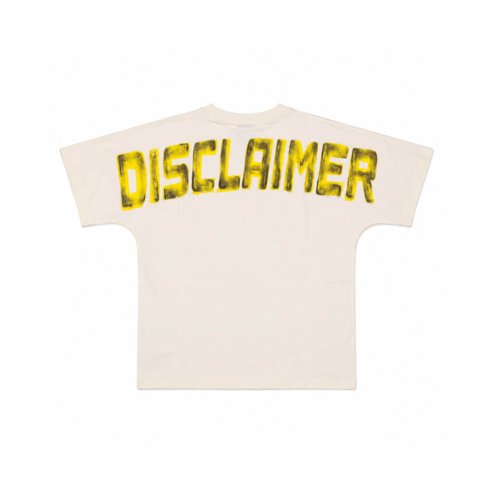 T-shirt Disclaimer Unisax Panna con Maxi Logo Giallo posteriore 26IDK59102