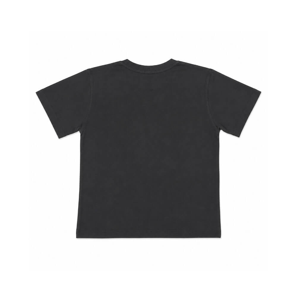 T-shirt Disclaimer Junior Nera con piccolo Logo Bianco 26IDK59110