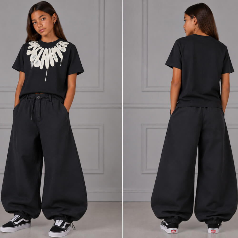 Pantalone Cargo Disclaimer Junior Nero Balloon 26IDK59114