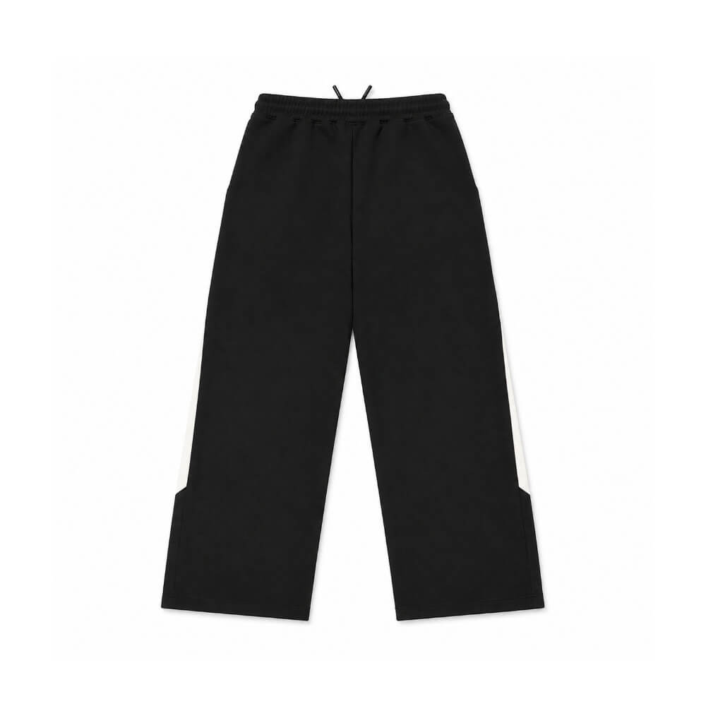 Pantalone in felpa Disclaimer Junior Nero & Panna con Maxi Logo 26IDK59122