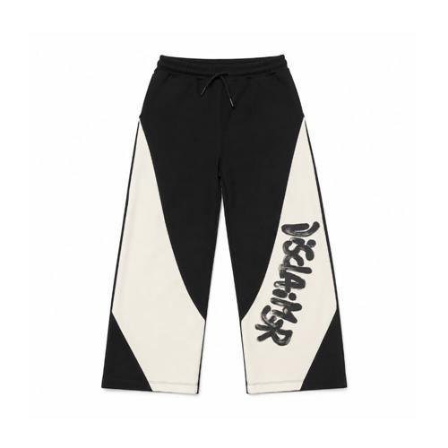 Pantalone in felpa Disclaimer Junior Nero & Panna con Maxi Logo 26IDK59122