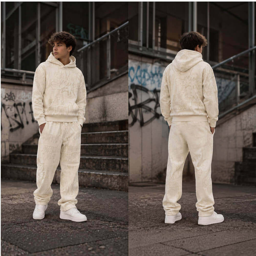 Disclaimer Pantalone Ragazzo Panna All Over in Felpa 26IDK59141