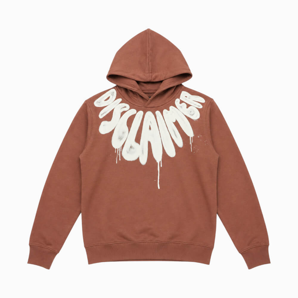 Felpa Disclaimer Ragazzo Bordeaux con Cappuccio e Maxi Logo Graffiti 26IDK59182
